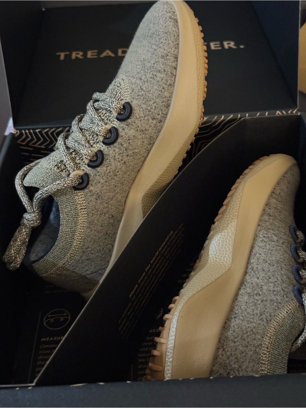 NIB Brown Grey Knit Casual Sneakers - Comfortable Everyday Shoes WSZ 5.5